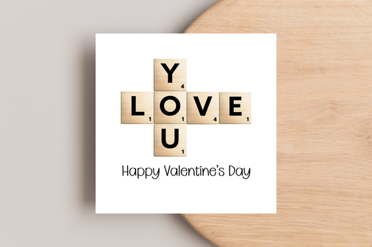 Love You Letter Tiles Valentine's Day Card