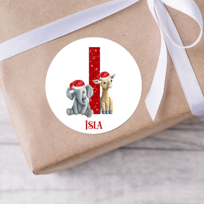 Personalised Safari Animal Christmas Present Labels