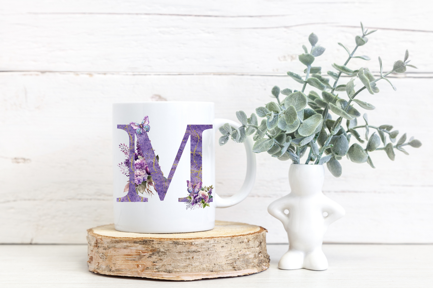 Purple Initial Mug
