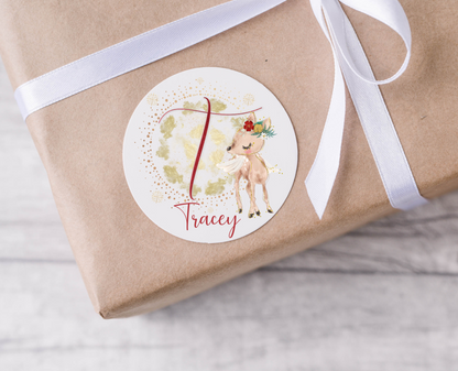 Personalised Initial Reindeer Christmas Present Labels