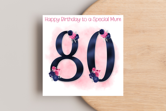 Personalised 80th Birthday Card