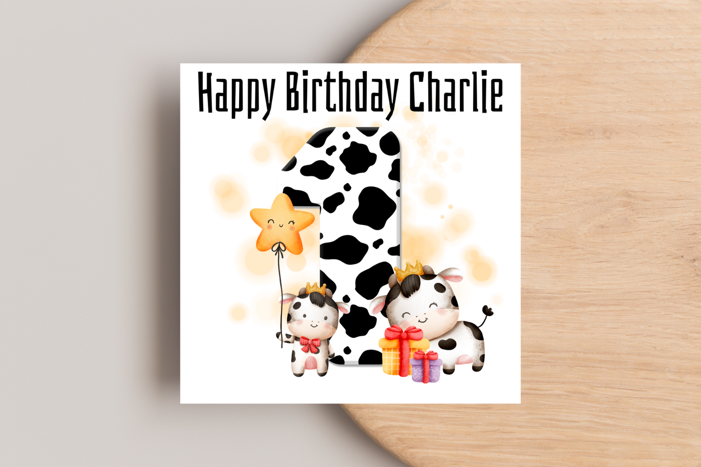 Personalised Cow Birthday Card
