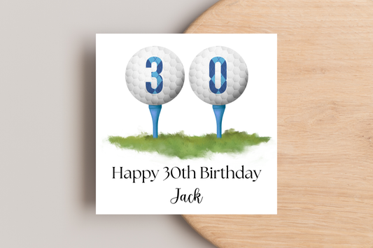 Personalised Golf 30th Birthday Card