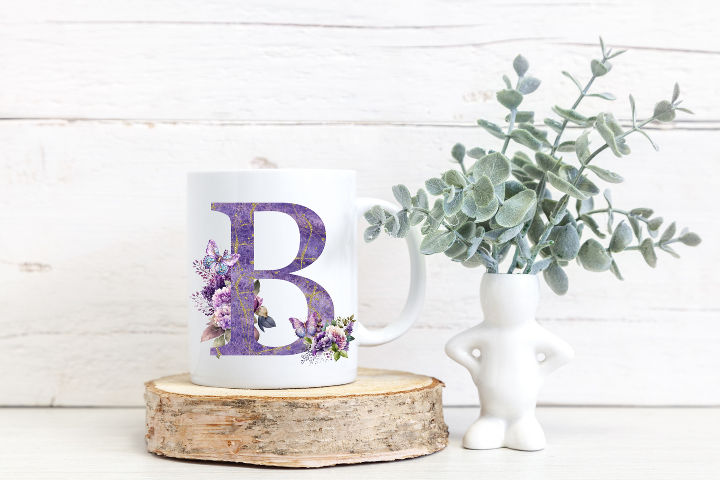 Purple Initial Mug