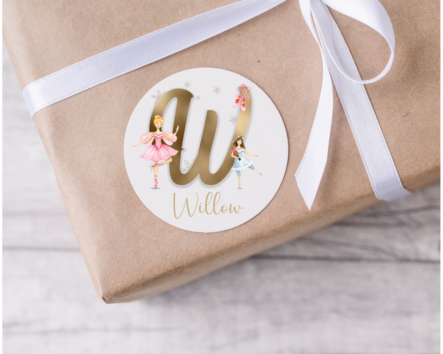 Personalised Ballerina Christmas Present Labels