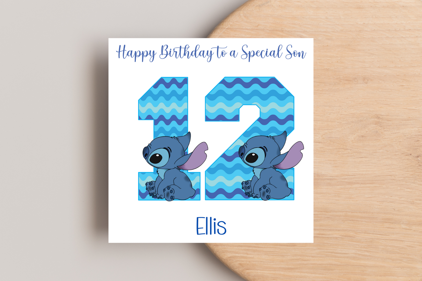 Personalised Stitch Number Birthday Card- 6th 7th 8th 9th 10th 11th 12th