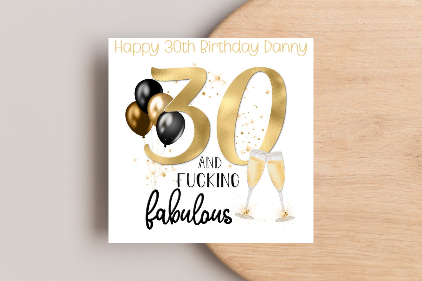 Personalised 30 and Fabulous Birthday Card