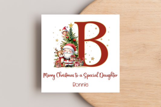 Personalised Santa Initial Christmas Card