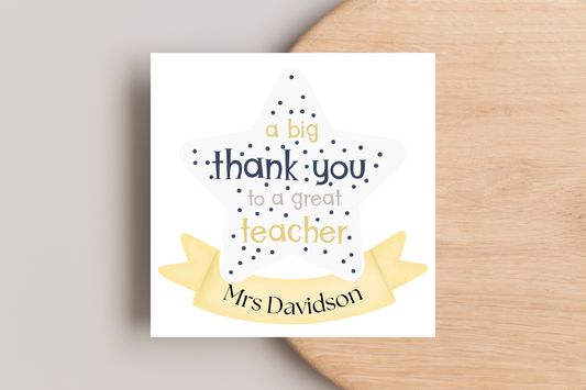 Personalised Thank You Teacher Card