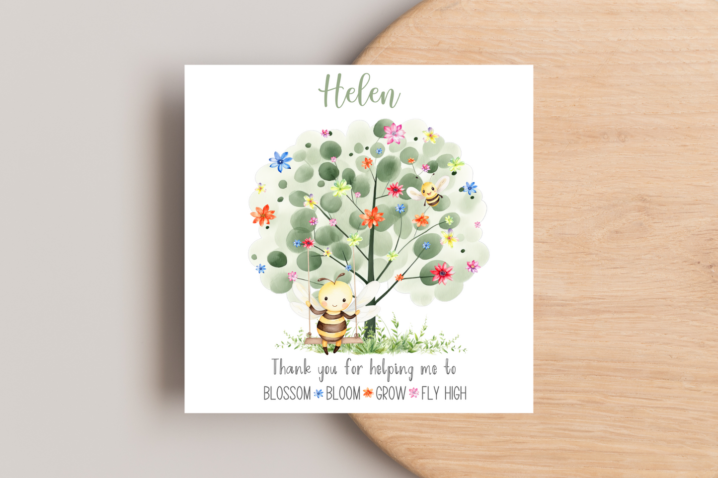 Personalised Thank you for helping me Teacher Card