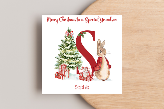 Personalised Peter Rabbit Christmas Card