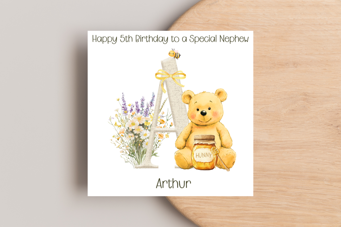 Personalised Pooh Bear Inspired Birthday Card