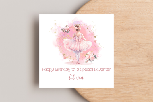 Personalised Ballet Birthday card