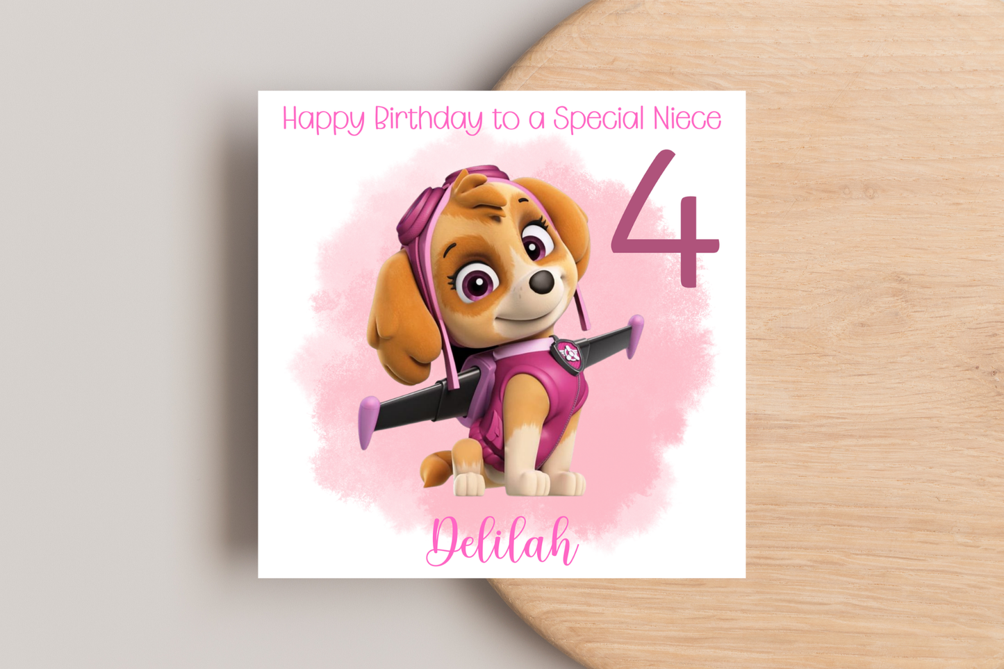 Personalised Paw Patrol Skye Birthday Card