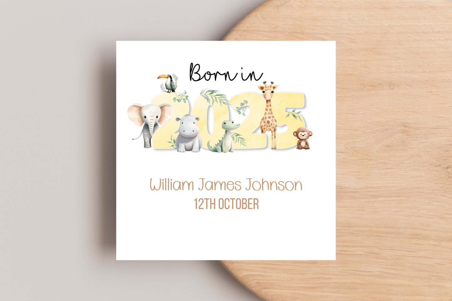 Personalised 2025 Baby Arrival Card