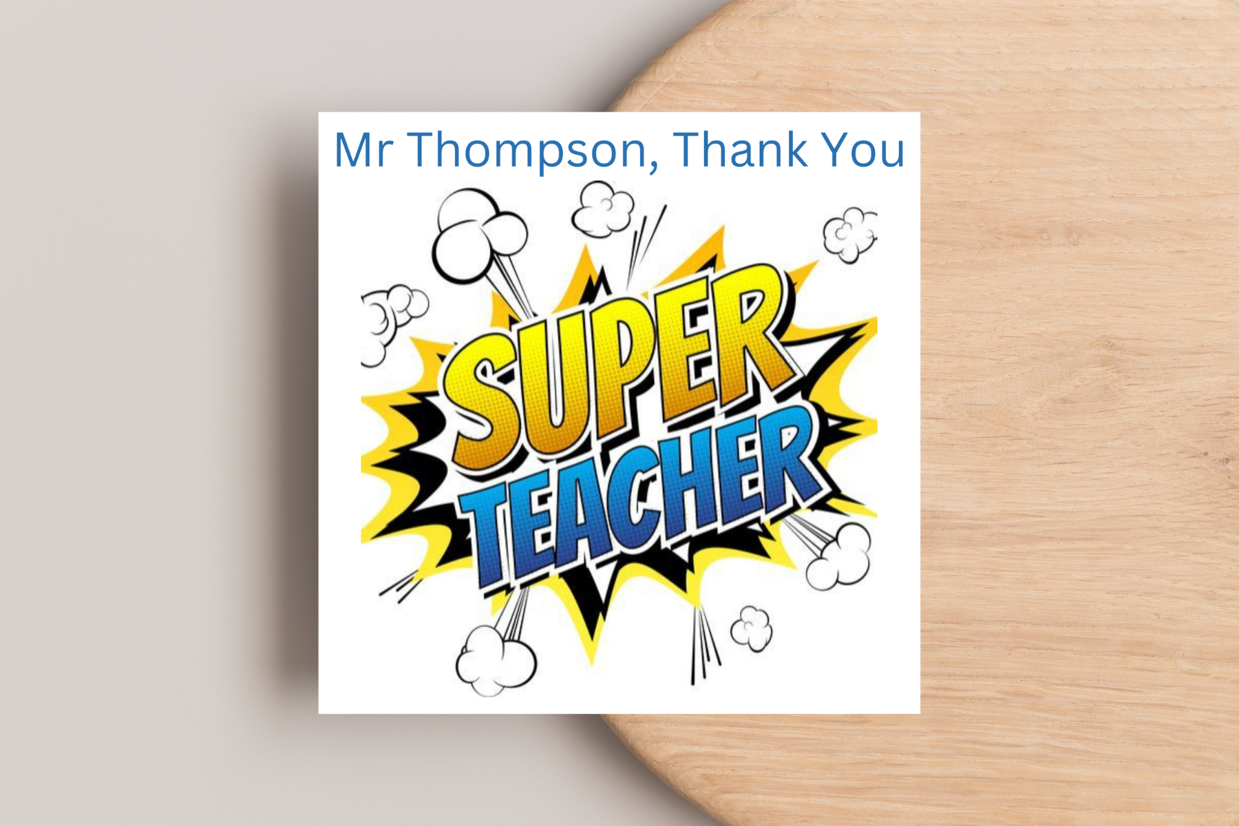 Personalised Thank You Teacher Card | Bright Vibrant Design | Customisable with Teacher's Name | Teaching Assistants | Head teacher|
