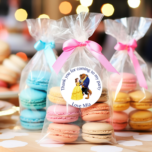 24 X Beauty and the Beast Thank You For Coming To My Party Stickers: Personalise Your Party Favours!