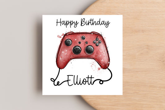 Personalised Gaming Controller Birthday Card