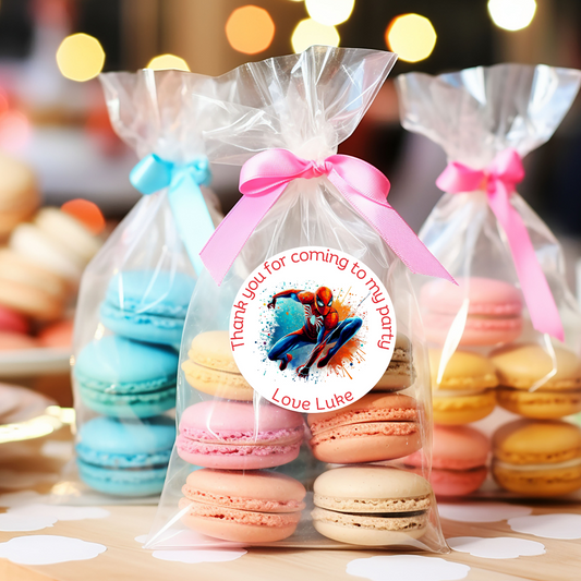 24 X Spider-Man Thank You For Coming To My Party Stickers: Personalise Your Party Favours!