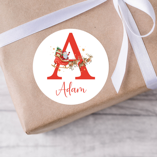 Santa Initial Christmas Present Labels