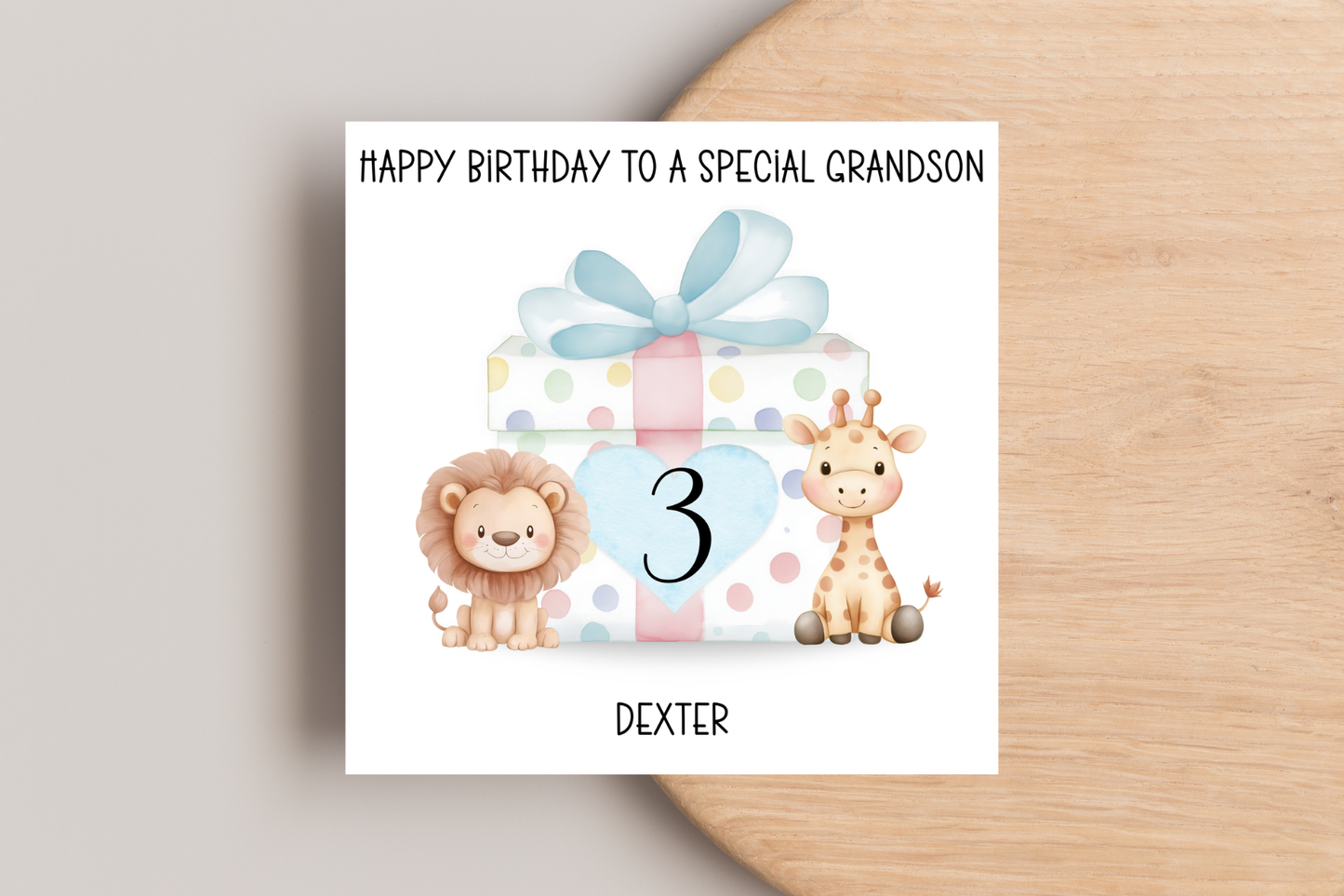 Personalised Animal Present Birthday Card