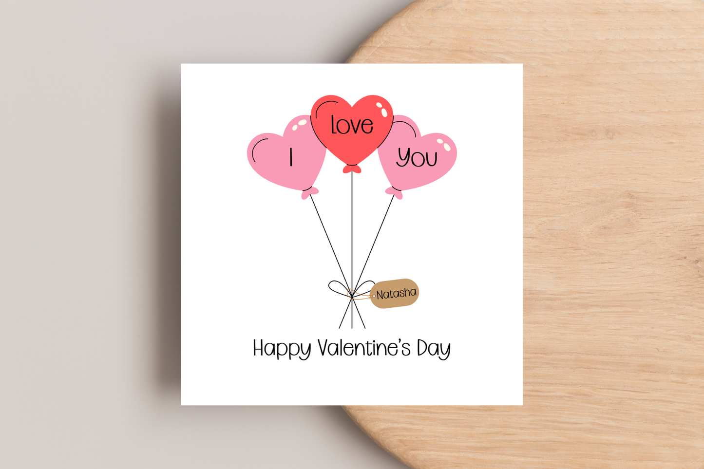 Personalised I Love You Balloons Valentine's Day Card