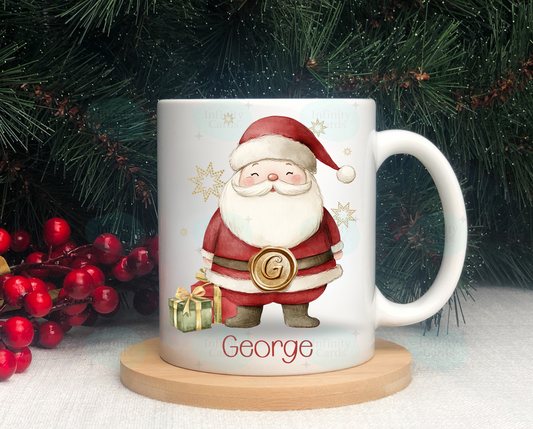Personalised Initial On Santa's Belt Mug