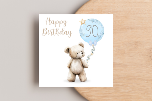 Bear 90th Birthday Card