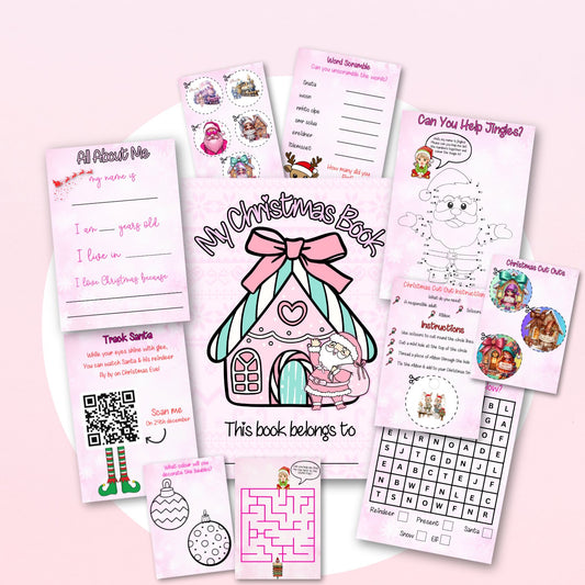 Pink Christmas Activity Book