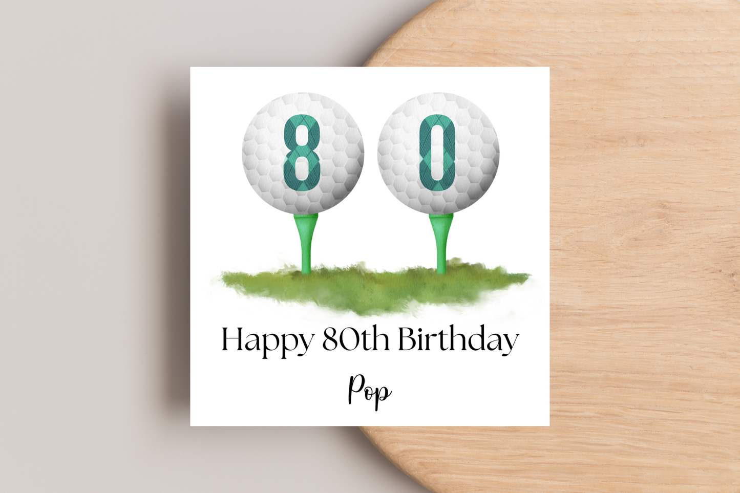 Personalised Golf 80th Birthday Card