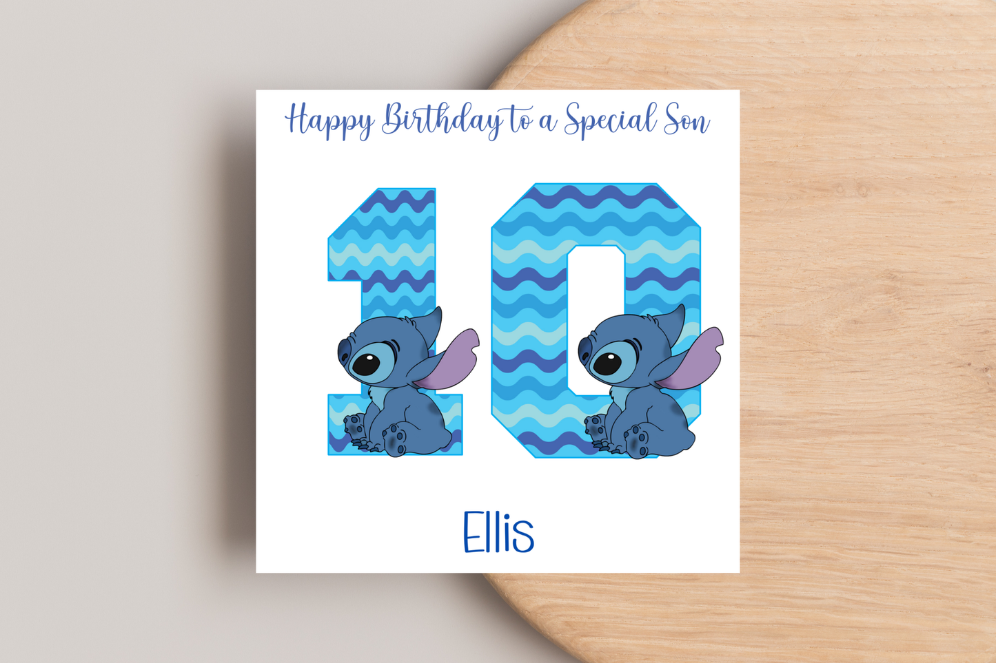 Personalised Stitch Number Birthday Card- 6th 7th 8th 9th 10th 11th 12th