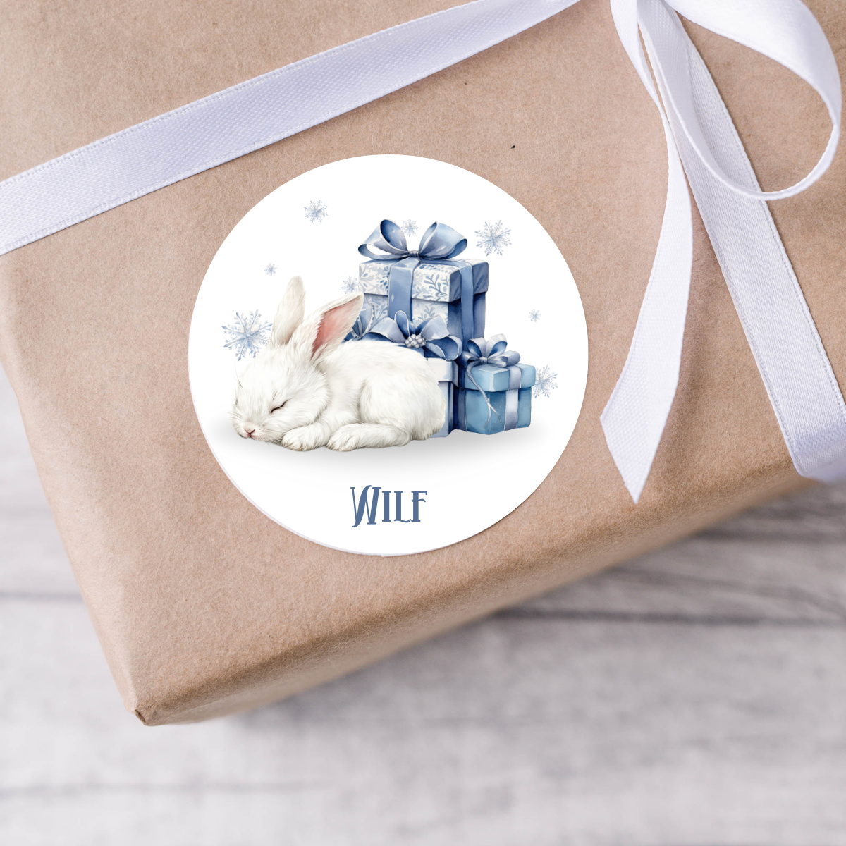 Personalised Rabbit Christmas Present Labels