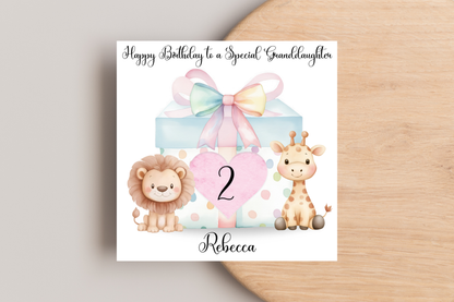 Personalised Animal Present Birthday Card