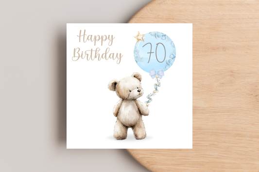 Bear 70th Birthday Card