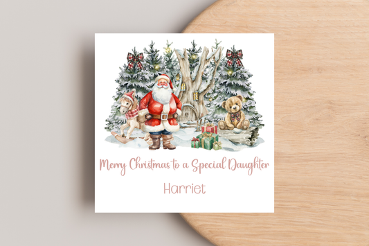 Personalised Father Christmas Christmas Scene Christmas Card