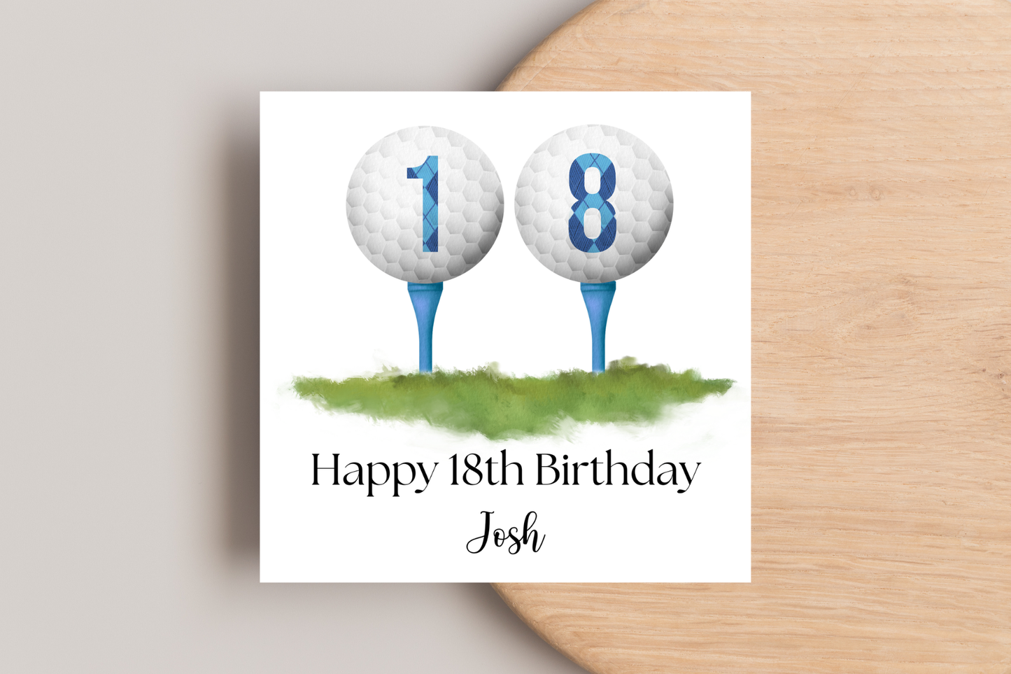 Personalised Golf 18th Birthday Card