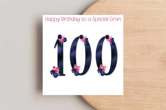 Personalised 100th Birthday Card