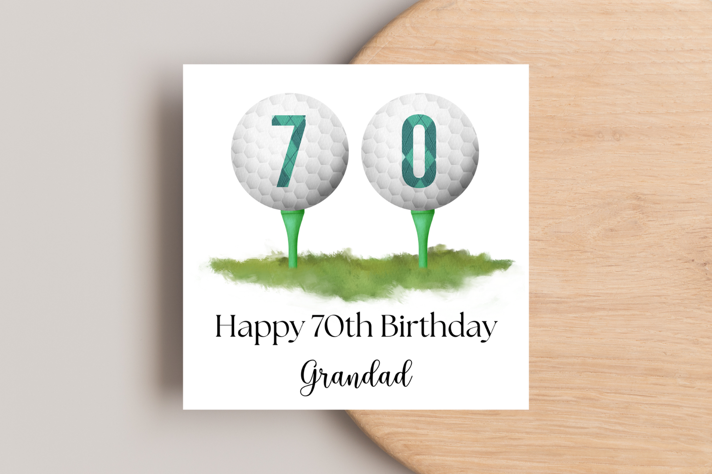 Personalised Golf 70th Birthday Card