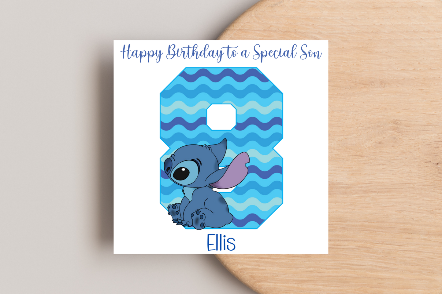 Personalised Stitch Number Birthday Card- 6th 7th 8th 9th 10th 11th 12th