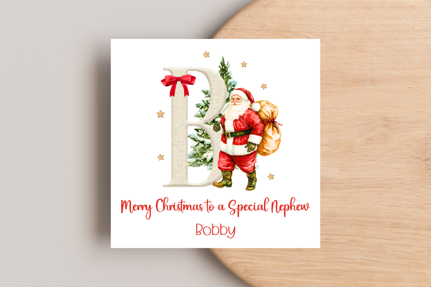 Personalised Santa Initial Christmas Card