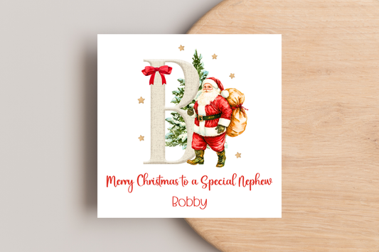 Personalised Santa Initial Christmas Card