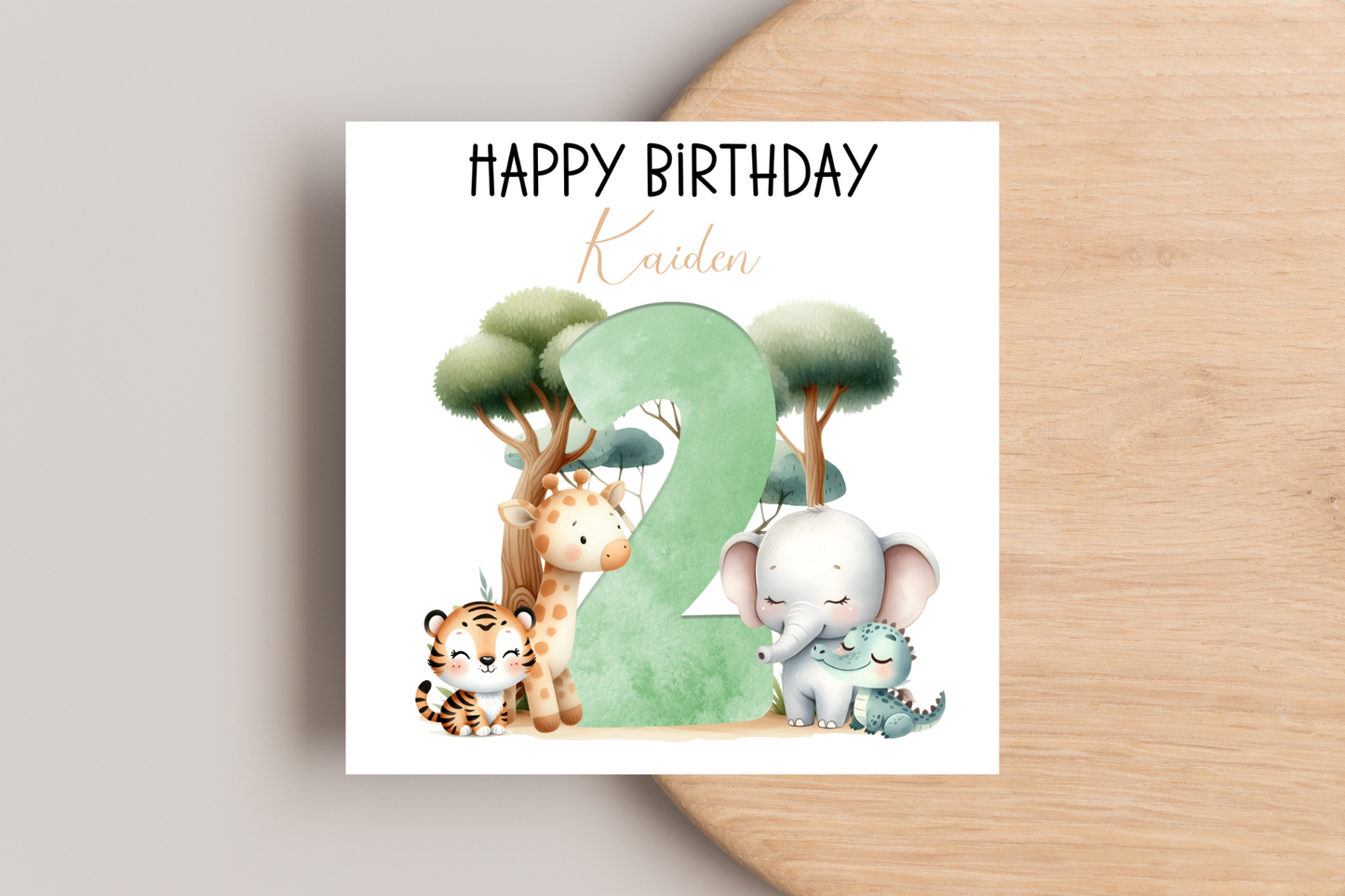 Personalised Jungle Number Birthday Card