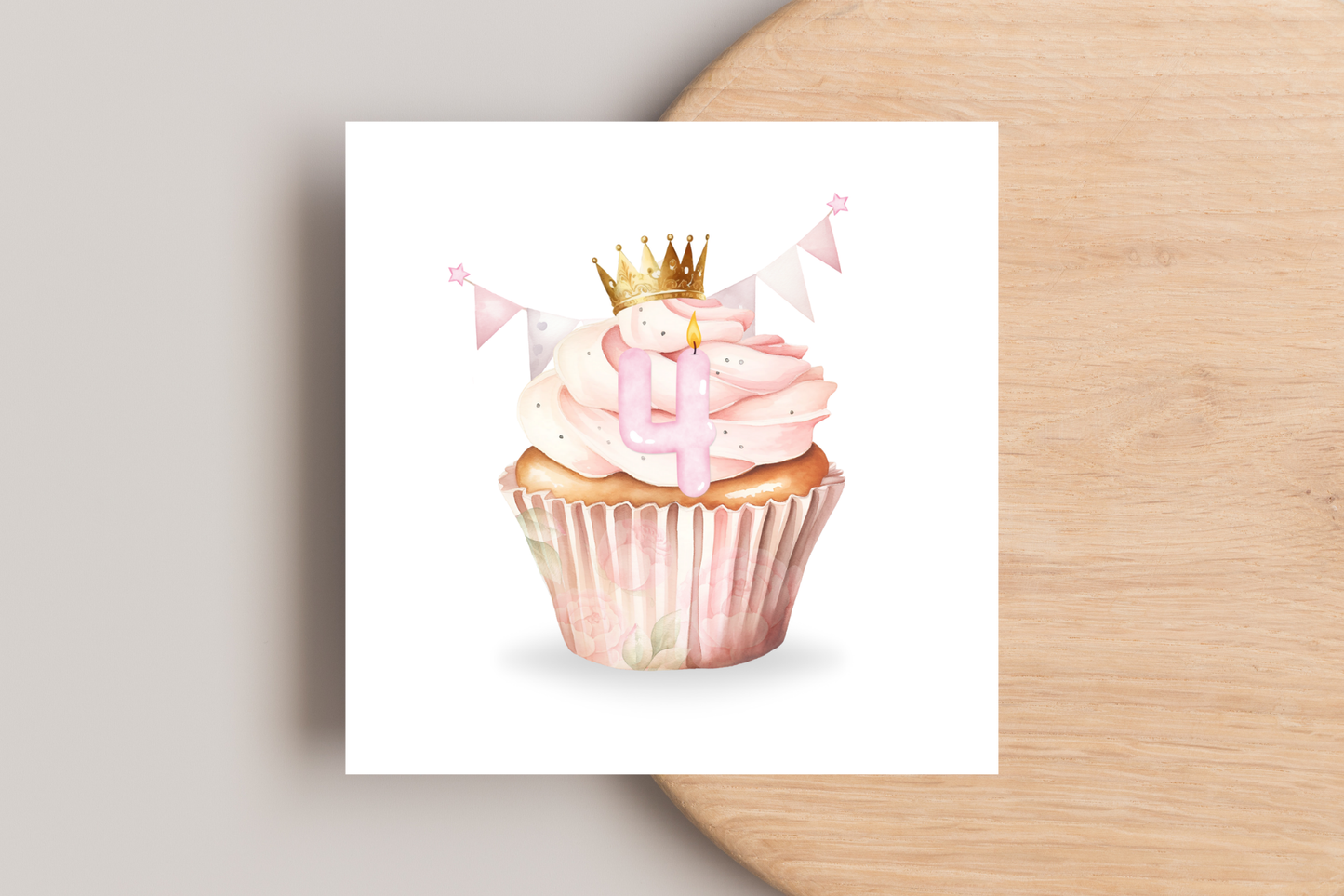 Princess Cupcake Birthday Card