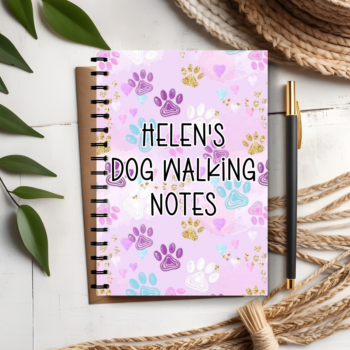 Personalised Dog Walker Notebook