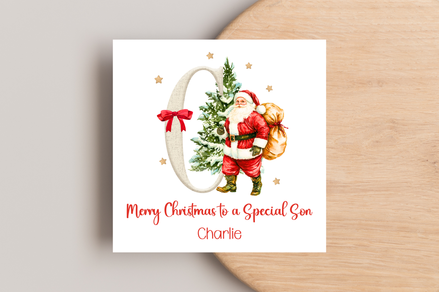 Personalised Santa Initial Christmas Card