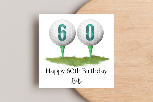 Personalised Golf 60th Birthday Card