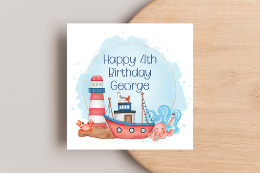 Personalised Ocean Birthday Card