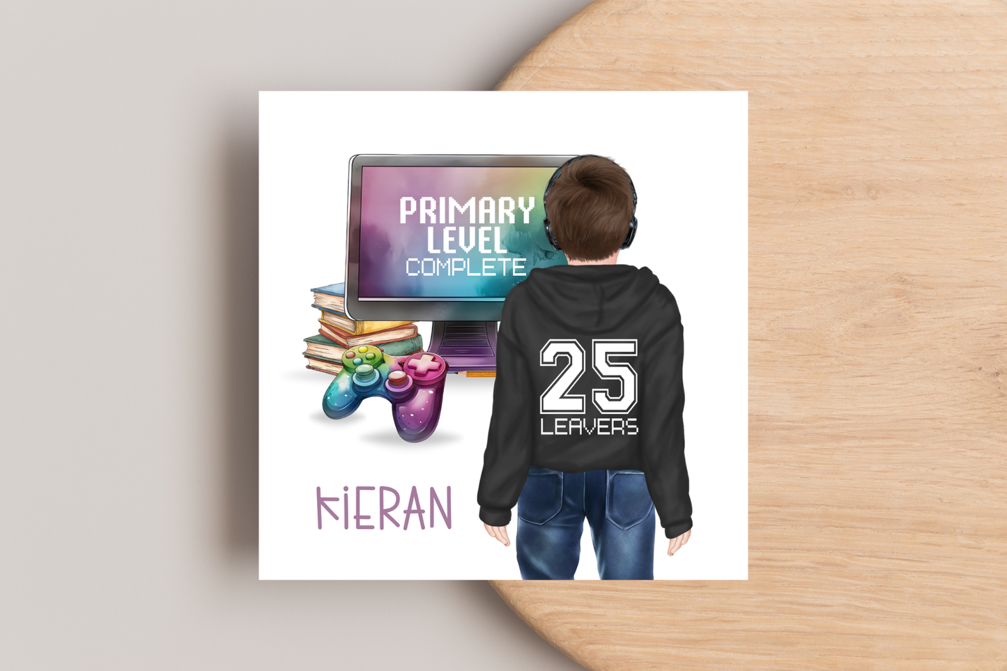 Personalised Primary Level Complete Boys School Leavers Card