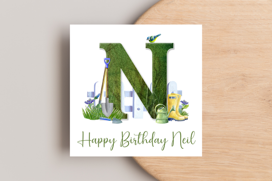 Personalised Gardening Themed Birthday Card