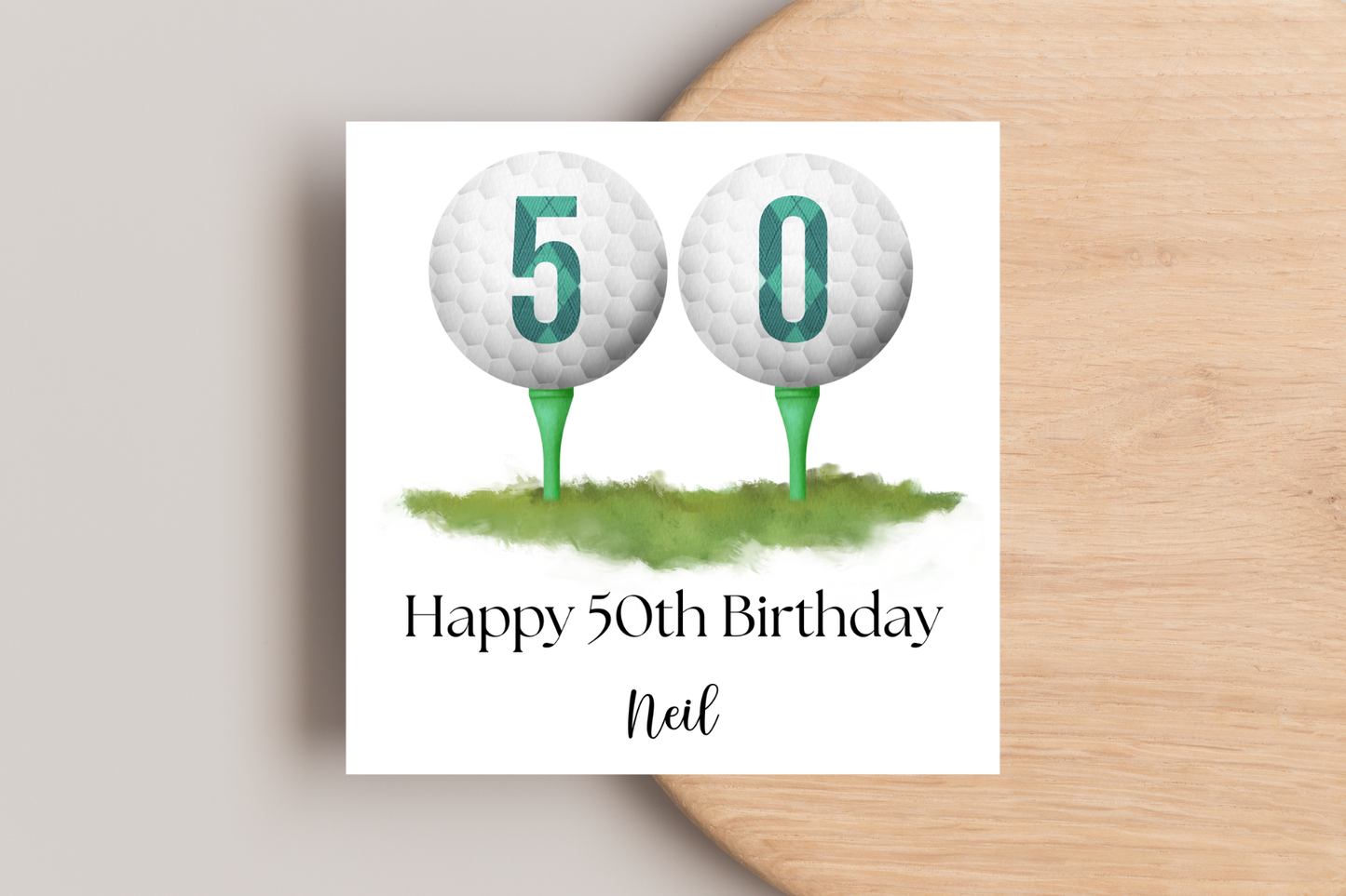 Personalised Golf 50th Birthday Card